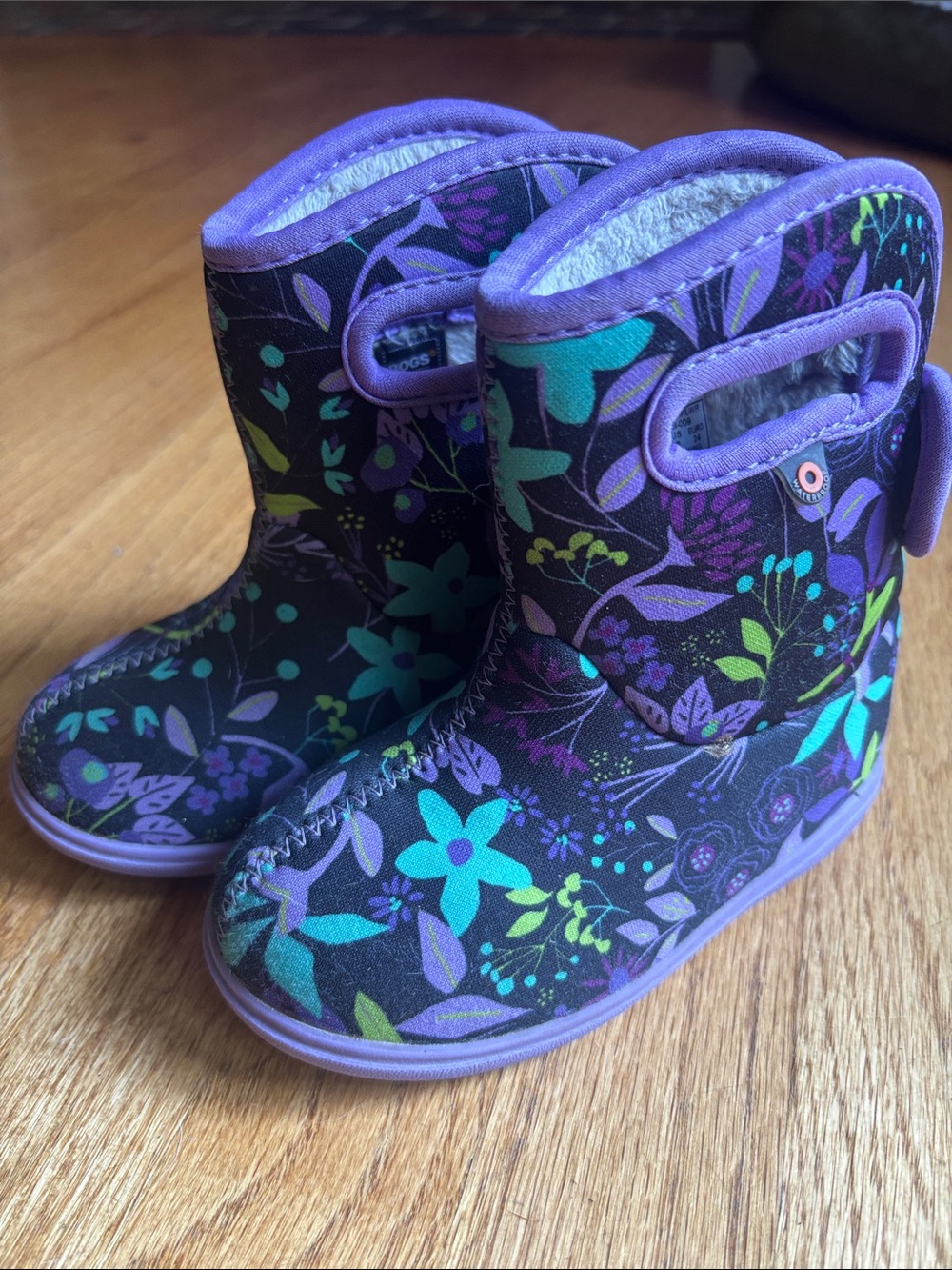 BOGs Floral Waterproof Boots - Purple/Teal